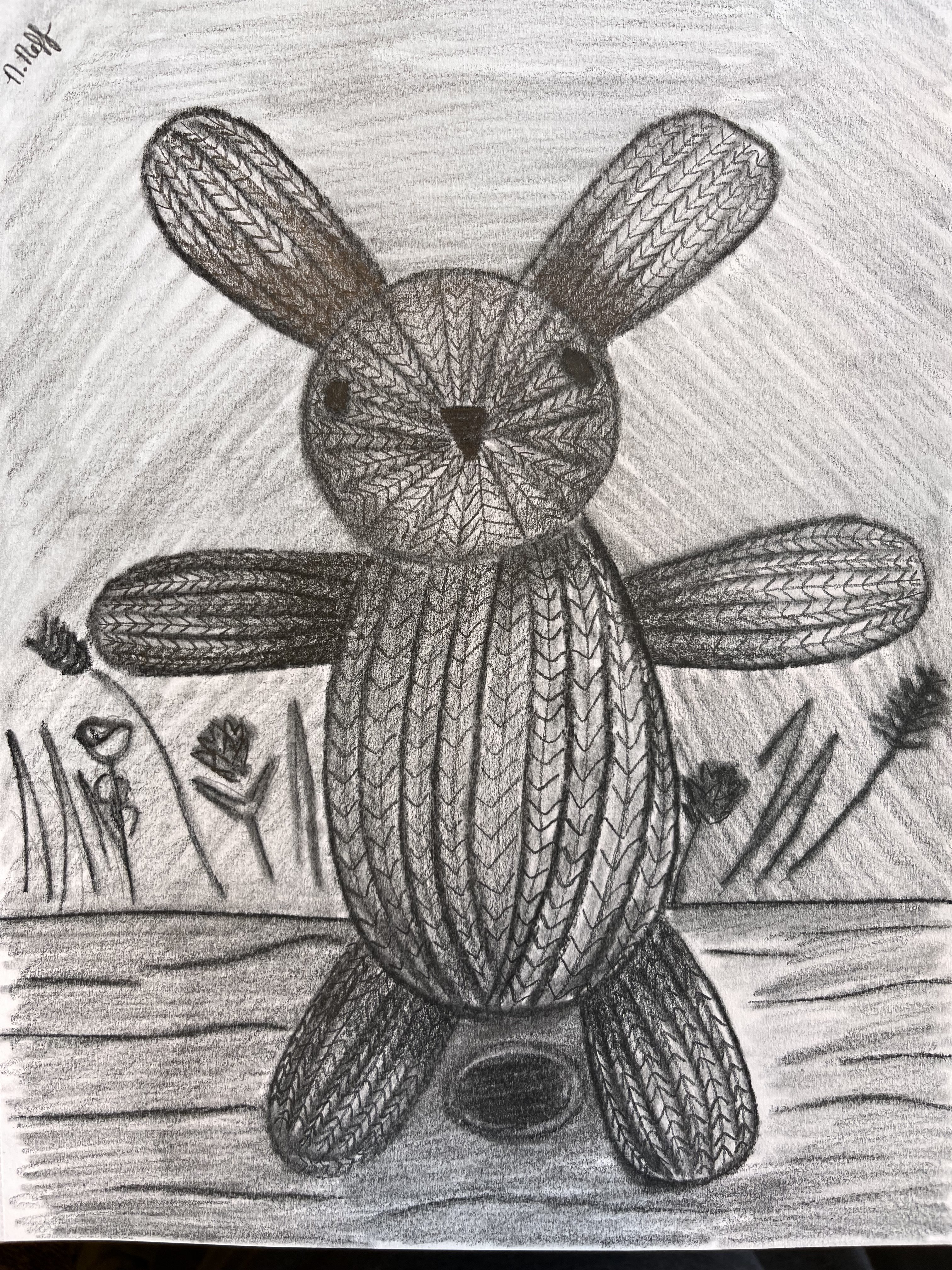 Charcoal Knitted Rabbit